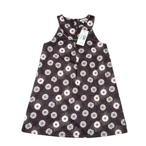 NWT Okaidi Charcoal Graphic Burst Sleeveless Dress Size 6